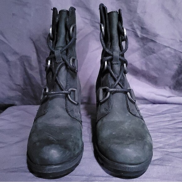 Sorel Joan of Arc II Wedge Boots Black Womens 6.5 - Picture 3 of 10